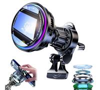 Caricatore magnetico wireless per auto TEC e ventola di raffreddamento aggiornato, compatibile con supporto per caricabatterie da auto MagSafe, supporto per telefono per iPhone 17/16/15/14/13/12