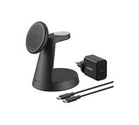 Anker MagGo Caricatore Wireless iPhone Magnetico 15W (dock stand), Caricatore Compatibile con MagSafe 3 in 1 Certificato Qi2, per iPhone 16 serie, Apple Watch, AirPods Pro e altro (adattatore incluso)