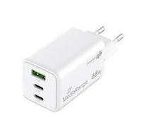 Caricatore Mediarange 65W 3-Port 1x USB-A2X USB-C GAN, White NEW
