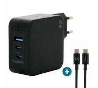 Caricatore Mobilis Charger 100W GaN 2USB-C 1USB-A Cavo Tipo C Nero