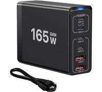 Caricatore Multiplo USB C, 165W Caricatore USB multiplo 【4USB-C + 2USB-A】 65W PD Rapida, compatibile con iPhone 11/12/13/14/15/16/Galaxy S21/S22/S23/S24/laptop/tablet
