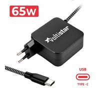Caricatore Multitensione USB-C Per Laptop 5V-20V 3.25A 65W Nero Cavo Intrecciato
