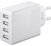 GOOBAY 44962 - Caricabatterie USB, 5 V, 2 A, 4 vie, bianco