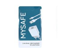 Caricatore MySafe - CH23A - 1m - Cavo Lightning 2,5A - Bianco