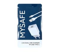 Caricatore MySafe Ch24A - 1m - Cavo Tipo C 2,4A - Bianco