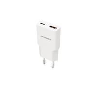 Caricatore Nanocable 10.10.2028 USB-C PD 30W USB-A QC Compatto Bianco