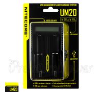 Caricatore NITECORE UM20 Smart USB Digi LCD Per Batterie Li-ion IMR 18490 14500