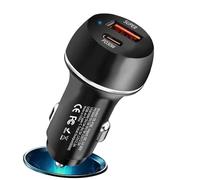 Caricatore per auto - 2 porte Hub di ricarica auto, 60 W tipo C, adattatore PD Quick Power | leggero compatto USB per smartphone tablet GPS Travel Road Trip veicolo elettronici