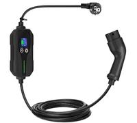 Caricatore per Auto elettriche 3.5kW Regolabile [6/8/10/13/16A] Cavo di Ricarica Type 2 EV da 5M con Adattatore Schuko, Impermeabile IP67 con Display LED, Funzione di Timer per EV e PHEV.