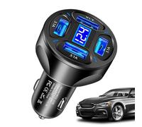 Caricatore per auto Fast Charger 4 in 1 Super Fast Car | Con 4 porte USB, il caricatore da auto da 3.1 A ha portato il display digitale per cellulare