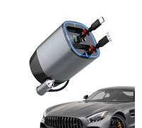 Caricatore per auto - Smart USB spina con cavo retrattile, indicatore di tensione a LED | Connettore per telefono per i viaggi, strumento di azionamento con schermo di alimentazione, diffusore di