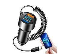 Caricatore per auto USB - Adattatore a doppio porto, hub di alimentazione compatto | Cavo di ricarica ad alta velocità Plug a carica rapida, sensore di corrente intelligente, cavo multi-dispositivo c