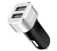 CARICABATTERIE DA AUTO CRONG CRG-PWRC-USB24-ALU Nero / Argento