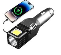 Caricatore per cellulare per auto, torcia luminosa | torcia di sopravvivenza a LED a doppio raggio per 12 V/24 V con porte USB e Type-C, per viaggi mobili fotocamera radio automobilistica prodotti
