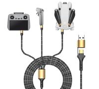 Caricatore per DJI Mini 4 Pro/Mini 3 Pro/Mavic 3 Pro/Air 3/Avata/Mini 2/FPV drone 3 in 2 5 A, cavo di ricarica rapida USB C, compatibile con telecomando RC/RC 2/RC Pro, in nylon intrecciato, 1,5 m