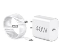 Caricatore per iPad Pro, ricarica rapida per iPad, adattatore di ricarica da parete USB C da 40 W con cavo lungo da USB C a C da 1,8 m, per Apple iPad Pro 33/12,8/11" 2026-2018, iPad 11 (A16), iPad