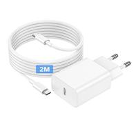 Caricatore per iPhone 17 16 15 Pro Max/Pro/Air/iPad, 20W Caricatore USB C Caricabatterie Alimentatore USB C Adattatore Presa Spina Spinotto Ricarica Rapida con Cavo 2M