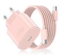 Caricatore per iPhone 17/17 Pro/17 Pro Max/17 Air, iPhone 16 15 Pro Max Plus, 27W USB C Caricabatterie Alimentatore Presa Spina Rapido con Cavo 2M(Rosa)