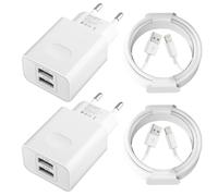 Caricatore per iPhone, [Certificato MFi Apple] 2-Pack 12 Set 12W / 2 Pack Bianco
