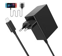 Caricatore per Nintendo Switch 39W USB C Alimentatore per Switch Lite/Switch OLED 15V 2.6A Type-C Adattatore AC di Ricarica Veloce di Supporto TV Modalità