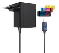 Caricatore per Nintendo Switch, 60W Adattatore di Alimentazione per Switch 2/OLED/Lite/Steam Deck/Controller Pro Caricabatterie AC con Cavo USB C da 2M per Dock TV Protezione Multipla Ricarica Veloce