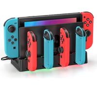 Caricatore per Nintendo Switch/Switch OLED, Nintendo Switch Ricarica con Indicatore LED, Supporto per Stazione di Ricarica NS e Accessori con Cavo C