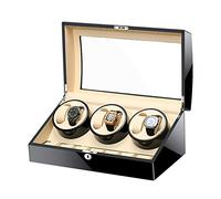 Caricatore per Orologi a lampadario - Scatola espositiva Automatica con Finitura Nera per Pianoforte, Piano in Vetro, Rivestimento in Pelle e Motore Silenzioso (6+7 Bianco)