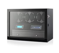 Caricatore per orologi con 6 scomparti portaoggetti, luce LED e opzione di arresto automatico del motore, nero, Avvolgitori per orologi Leader