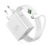 Caricatore per Realme 45W, Ricarica Rapida per Super-Vooc Caricabatterie USB con Cavo USB C 1M 6A per Realme P3 14T 14 Pro 13 12 C75 C85 Caricatore Veloce per OPPO Reno13 A5 Pro A40 A6 per OnePlus