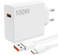 Caricatore per Xiaomi 100W, Ricarica Rapida per Hyper-Charge Caricabatterie USB C Veloce con Cavo 1M 6A per Xiaomi 17 Pro Max 15 Ultra 14T 13T per Redmi Note 15 14 12 per POCO X8 Pro Max M8 F8 F7 Pad