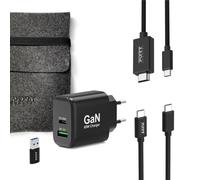Caricatore Port Designs 65W GaN USB-C e USB-A, Nero