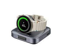 Caricatore Portatile per Samsung Galaxy Watch 8/8 Classic/7/Ultra/FE/6/6 Classic/5/5 Pro/4/4 Classic/3/Active 2/Active, 1800mAh Caricabatterie da Viaggio, SwanScout 303S (Grigio Tech)