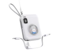Caricatore portatile Power Bank da 10000 mAh, batteria da 22,5 W, con cavo incorporato, da viaggio Essential USB-C portatile, per iPhone, Samsung Pixel Android iPad (bianco)