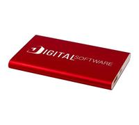 Caricatore Power Bank personalizzato rosso metallizzato | Logo e testo inciso al laser | Powerbank Pack batteria portatile di tipo C | Prodotti mobili promozionali