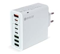 Caricatore Presa Multipla, 120W 8-Porte Spina USB C Presa Multipla USB A, Caricabatteria Cellulare Rapido, PD & QC 3.0 Carica Cellulare, Per iPhone, iPad, Samsung, Oppo