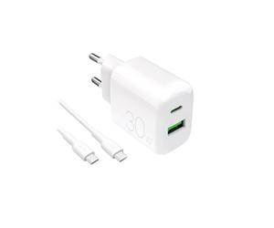 Caricatore - PURO - PROLITE 30W - USB-A e USB-C - Ricarica rapida - Cavo 1,2m
