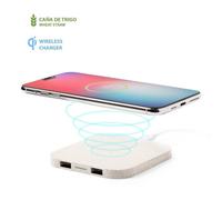 Caricatore Qi senza fili Dam Electronics Riens paglia di grano doppio USB