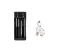 Caricatore Rapido 18650 con Cavo di Tipo C Caricabatterie Intelligente per Batteria al Litio da 4,2 V per Batteria 14500 26650 18650, 2 Slot