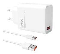 Caricatore Rapido 33W per Xiaomi con Cavo USB-C 1M, Alimentatore Intelligente Ricarica Veloce Sicura per Xiaomi Mi 11 Lite, Mi 11i, 10T Lite, Mi 10T Pro, Redmi Note 13, 12, 11S, Mi 11 Ultra