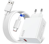 Caricatore Rapido 45W USB-C + Cavo 2m 6A per Xiaomi Redmi Note 14 Pro 13 12 POCO