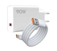 Caricatore Rapido 90W con Cavo USB-C 1M 6A per Xiaomi 15 Ultra, 14 Ultra, POCO F6, F7 Pro, Redmi Note 14/13/12, Mi Pad - Adattatore Turbo Charge, Ricarica Veloce e Sicura USB Type-C