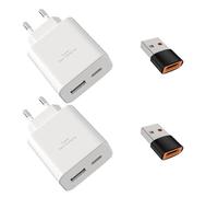 Caricatore rapido da 45 W USB C + 18 W USB A per Samsung Galaxy S25 S24 S23 S22 S21 S20 S10 A56 A55 A54 A36 A35 A16 A05s Z Flip 6/5 per: iP Hone 16 15/15 15 Pro/16 15 Pro Max/16 15 Plus Bianco