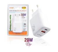 CARICATORE RAPIDO DOPPIO TYPE C PD + USB QC 3.0 SUPER FAST CHARGER 20W T-8S99