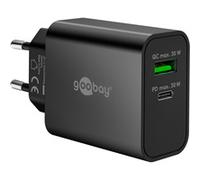 Caricatore rapido duale USB-C PD GaN 30 W, Caricabatterie Nero