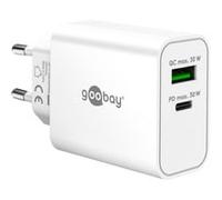 Caricatore rapido duale USB-C PD GaN 30 W, wh, Caricabatterie bianco