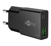 goobay Caricatore USB C GaN da 30W, adattatore di alimentazione super sottile con Power Delivery, per MacBook Air, iPhone, Samsung Galaxy, iPad Pro, Pixel - nero - 75737