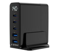 Caricatore rapido Gembird GaN 5 porte 140W USB-C/A Nero