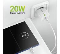 Caricatore Rapido Mayaxess 20W con Cavo 1m USB-C, Design Compatto