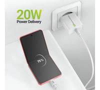 Caricatore Rapido Mayaxess 20W USB-A Bianco con Cavo USB-C 1m
