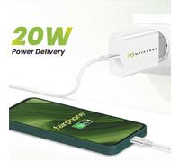 Caricatore Rapido Mayaxess SEK-VIRT-FF6 20W con Cavo USB-C 1m Bianco